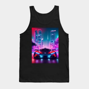 Asian Neon Velocity: Futuristic Thrill Ride Tank Top